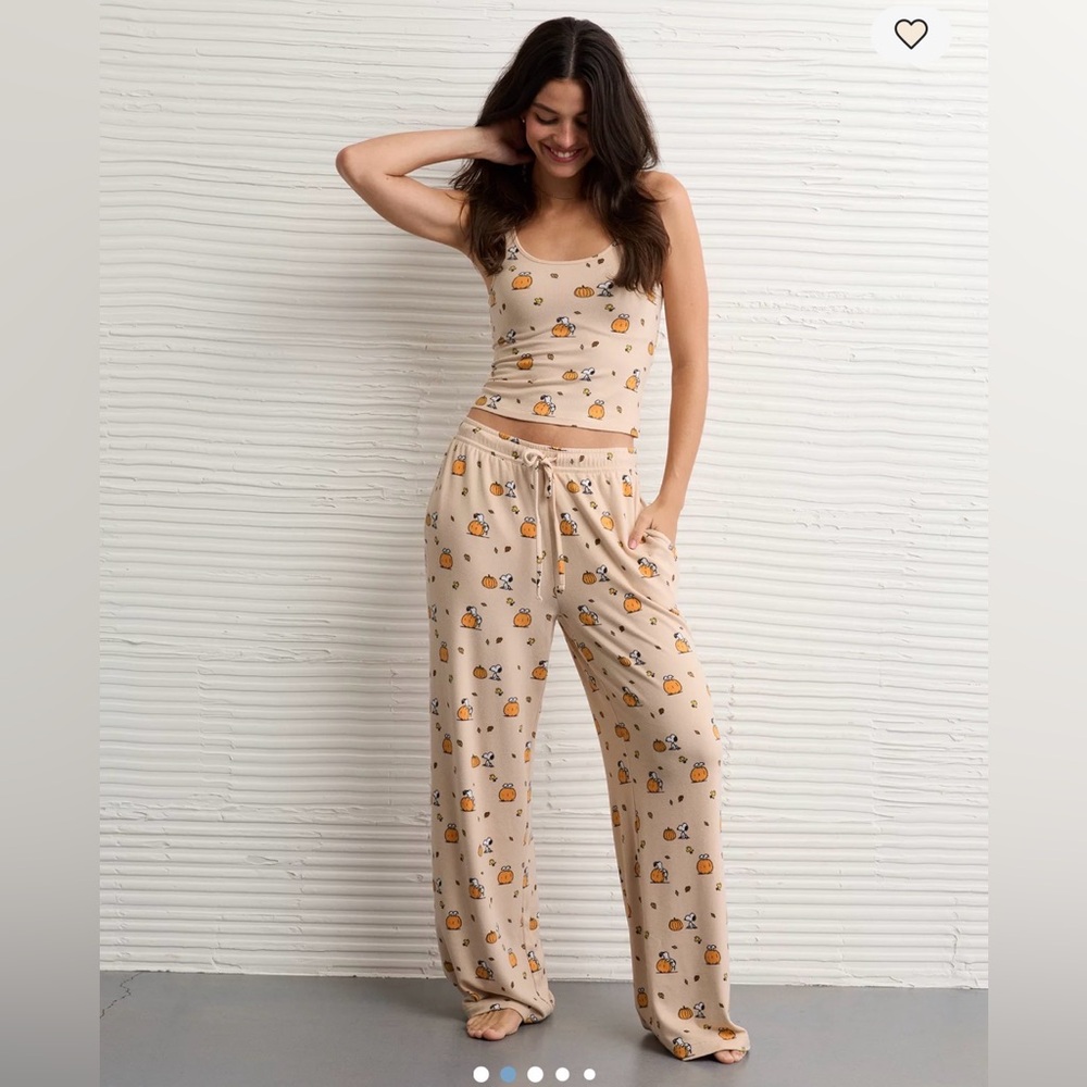 American Eagle Outfitters Snoopy Pumpkin Pajama Set